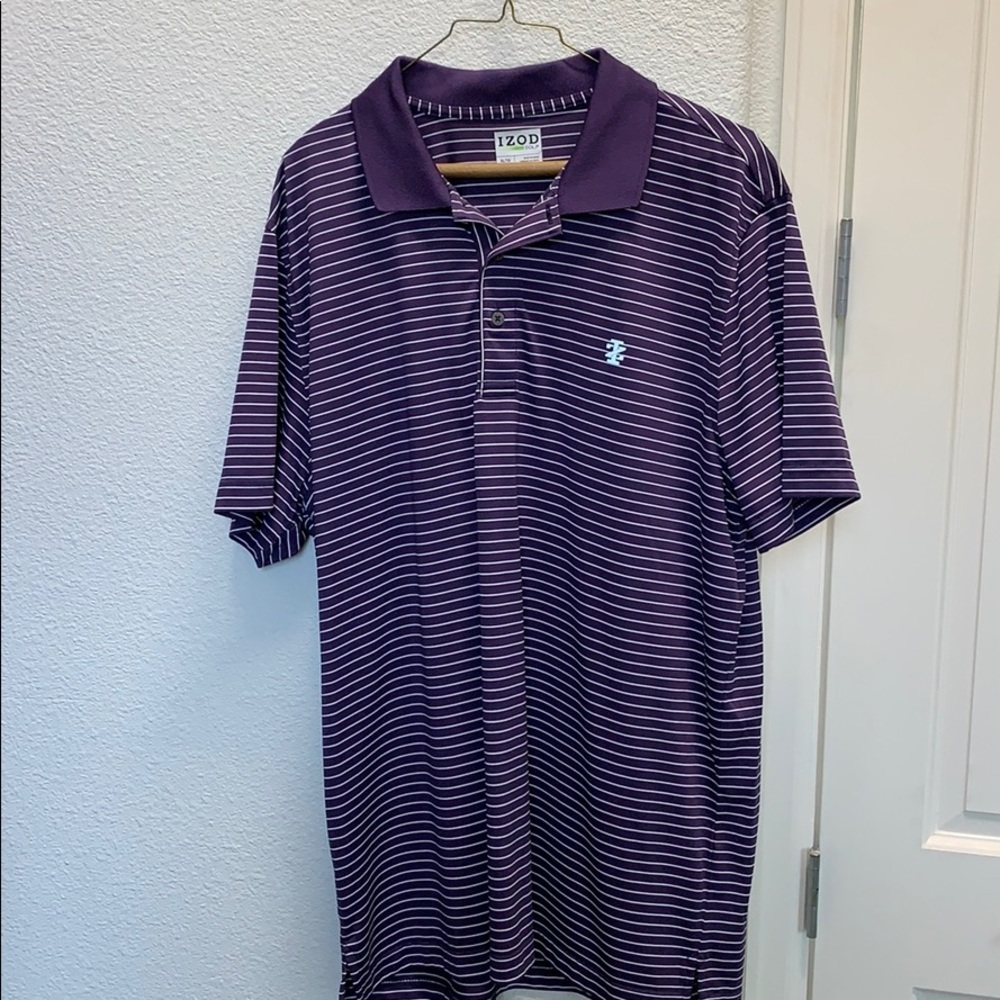 Izod business casual golf shirt purple xl